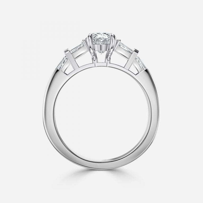 Maya Oval Three Stone Lab Grown Diamond Engagement Ring