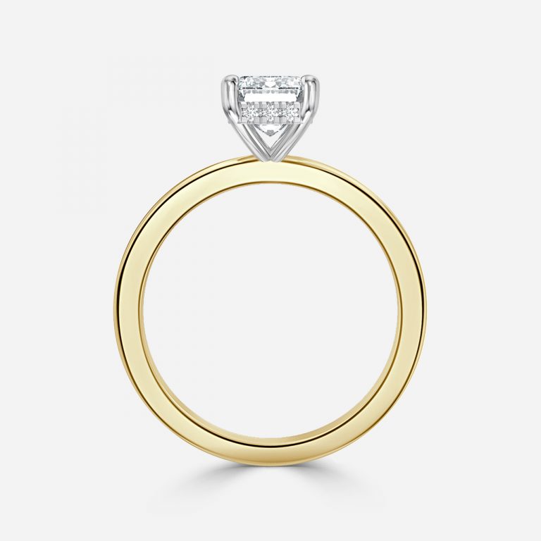 Vina Emerald Hidden Halo Lab Grown Diamond Engagement Ring