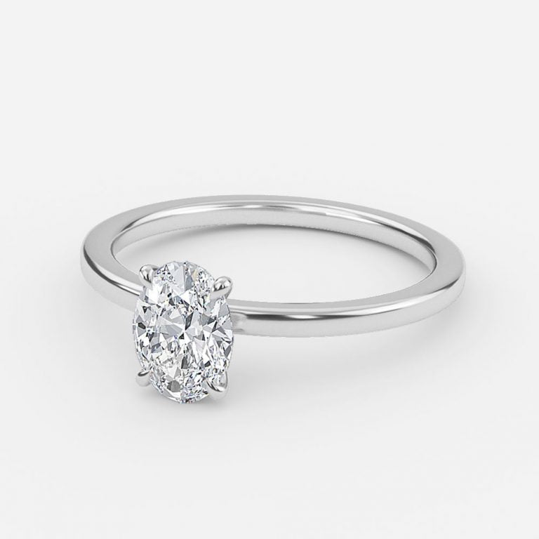 Nhẫn đính hôn kim cương nhân tạo Jiani Oval Solitaire