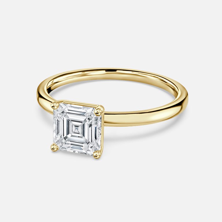 Celtic Asscher Solitaire Lab Created Diamond Engagement Ring