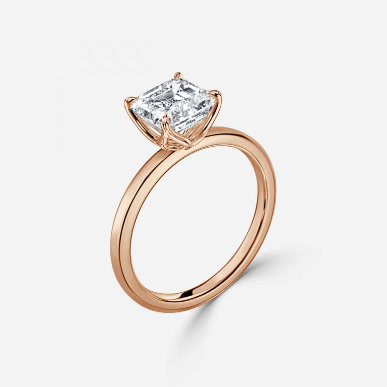 Nhẫn đính hôn kim cương nhân tạo Kolm Asscher Solitaire