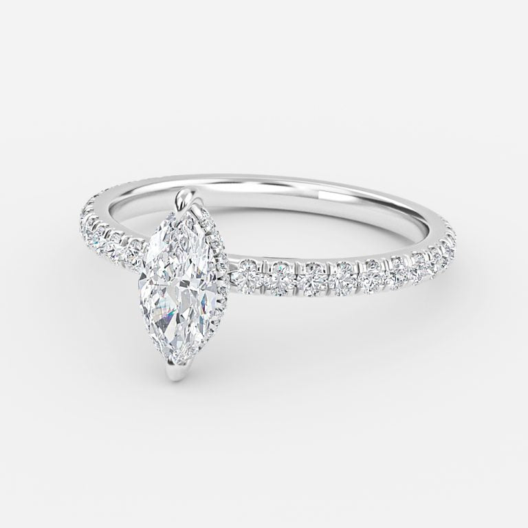 Lucian Marquise Hidden Halo Lab Grown Diamond Engagement Ring