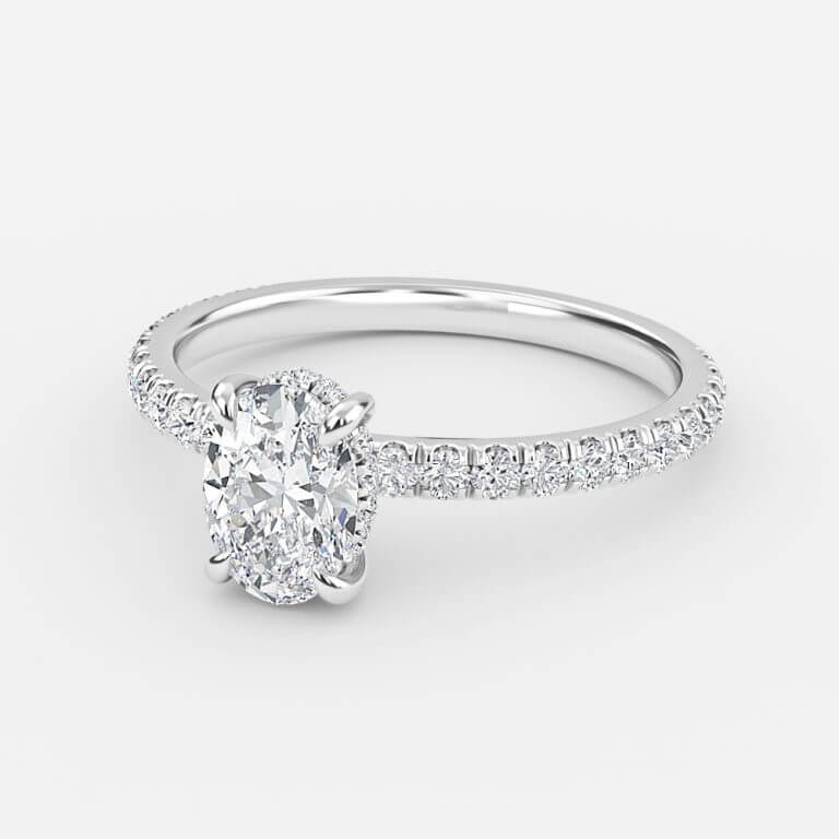 Lucian Oval Hidden Halo Lab Grown Diamond Engagement Ring