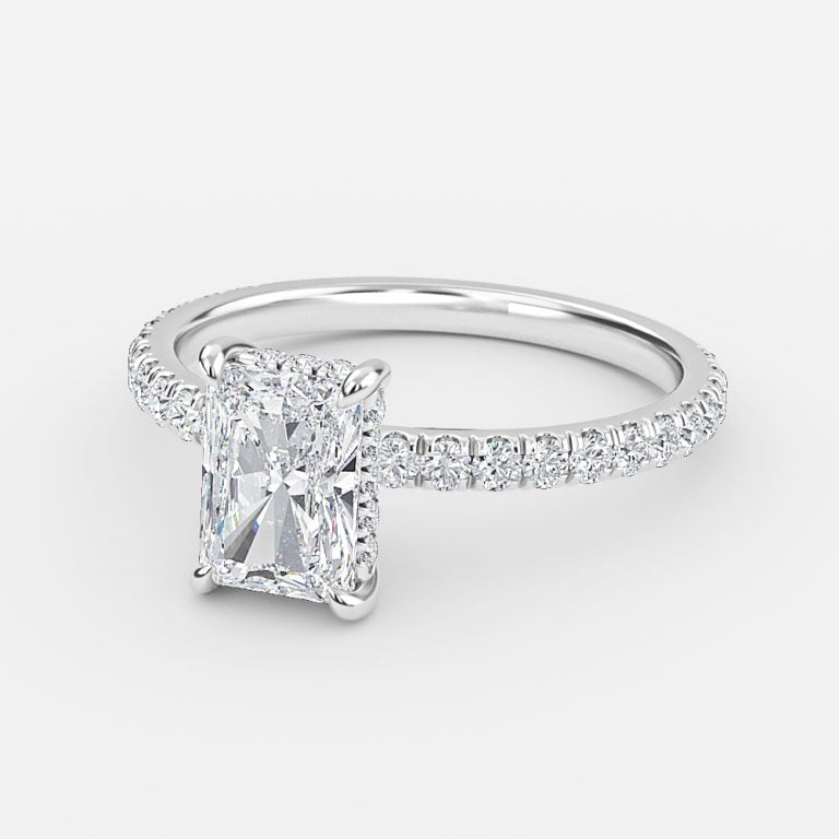 Lucian Radiant Hidden Halo Lab Grown Diamond Engagement Ring
