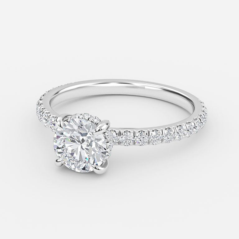 Lucian Round Lab Grown Diamond Hidden Halo Engagement Ring