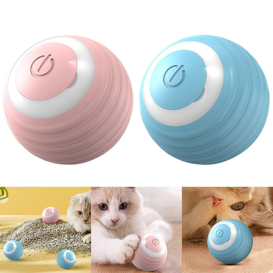 Rechargeable Smart Cat Ball | Quiet Food-Grade Silicone Toy with Obstacle Avoidance