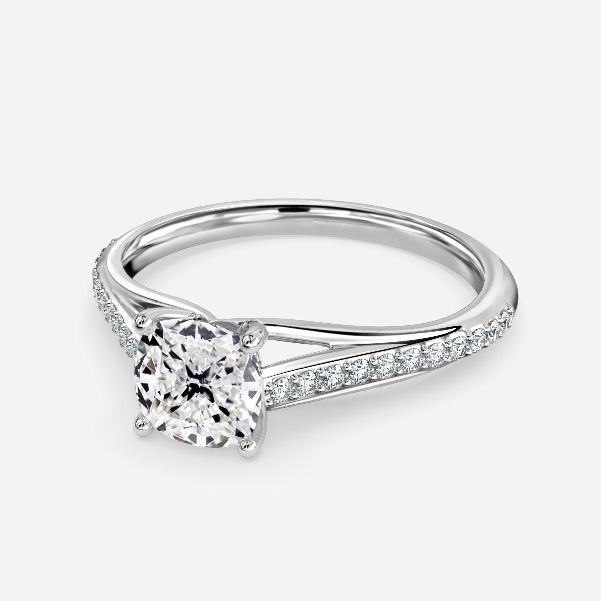 Heni Cushion Diamond Band Engagement Ring