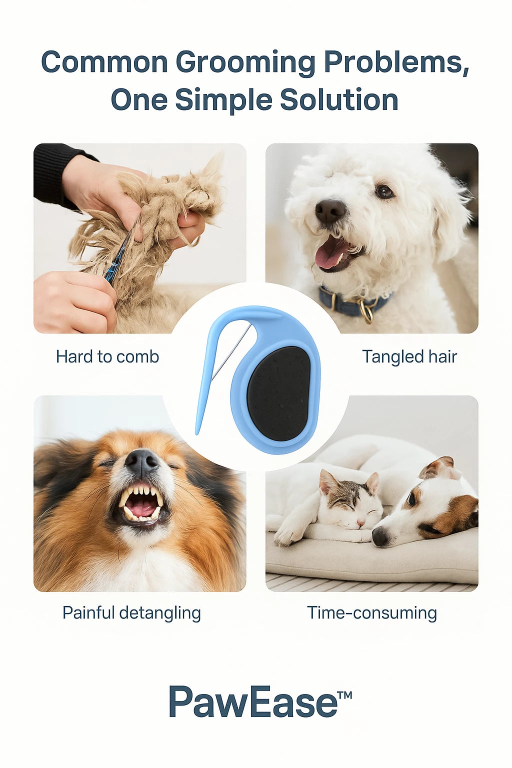 Premium Pet Knot Remover Comb – Gentle & Quick Hair Detangling Tool for All Pets