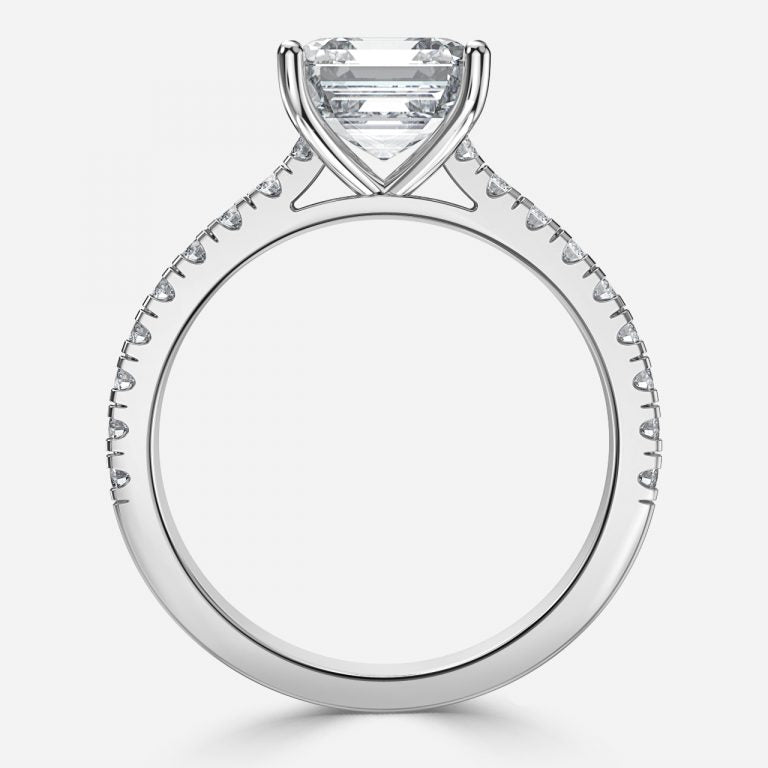 Ella Asscher Diamond Band Engagement Ring