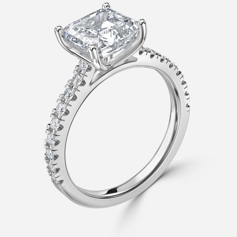 Ella Asscher Diamond Band Engagement Ring
