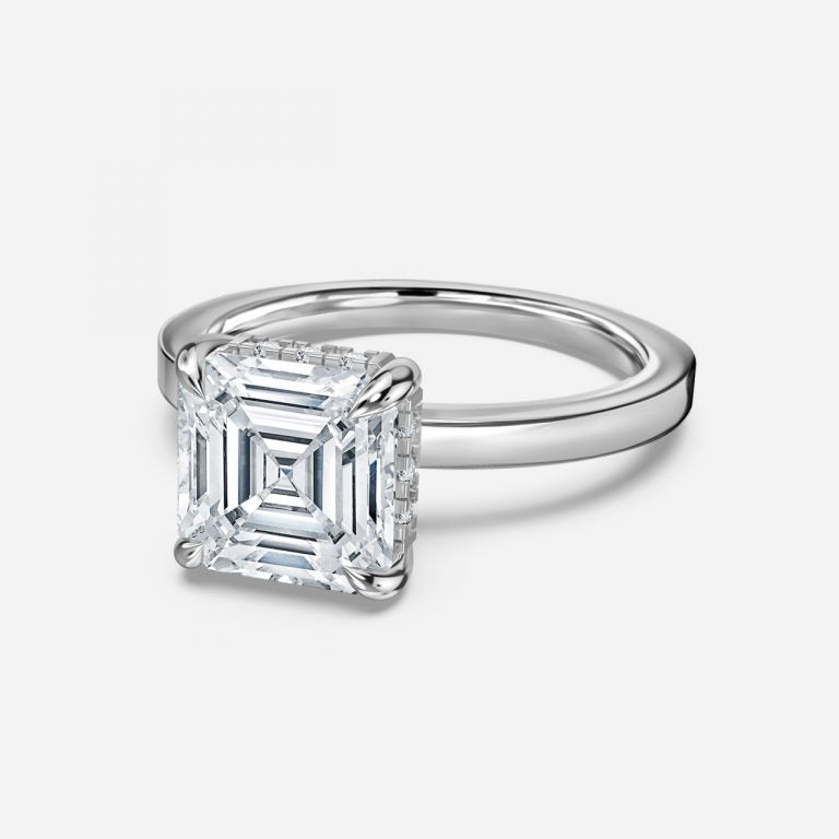 Chloe Asscher Hidden Halo Lab Grown Diamond Engagement Ring