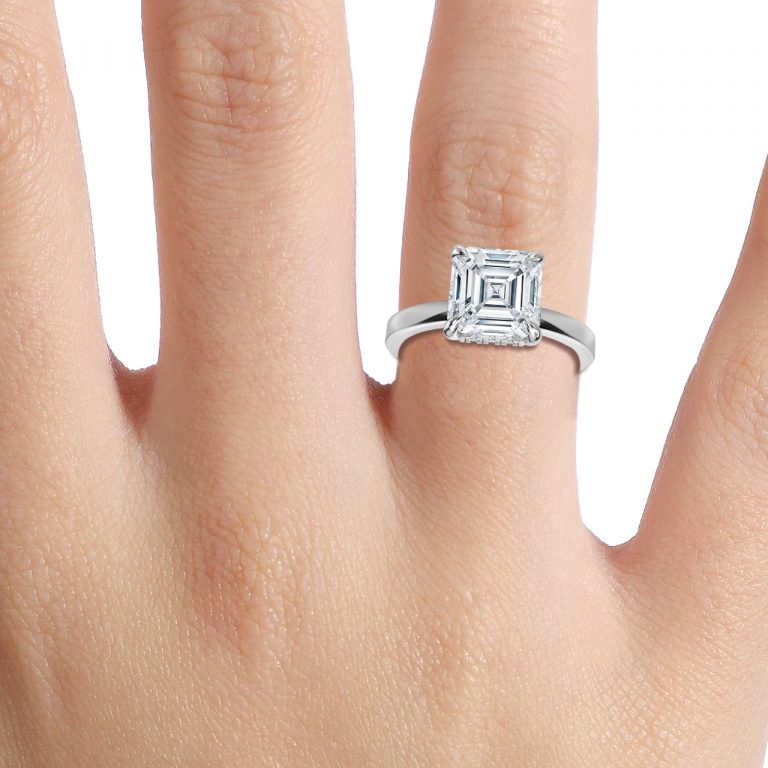Chloe Asscher Hidden Halo Lab Grown Diamond Engagement Ring