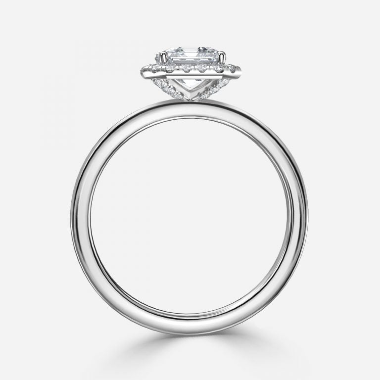 Nhẫn đính hôn kim cương nhân tạo Jodha Asscher Halo