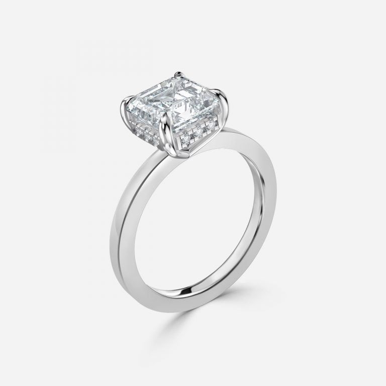 Chloe Asscher Hidden Halo Lab Grown Diamond Engagement Ring