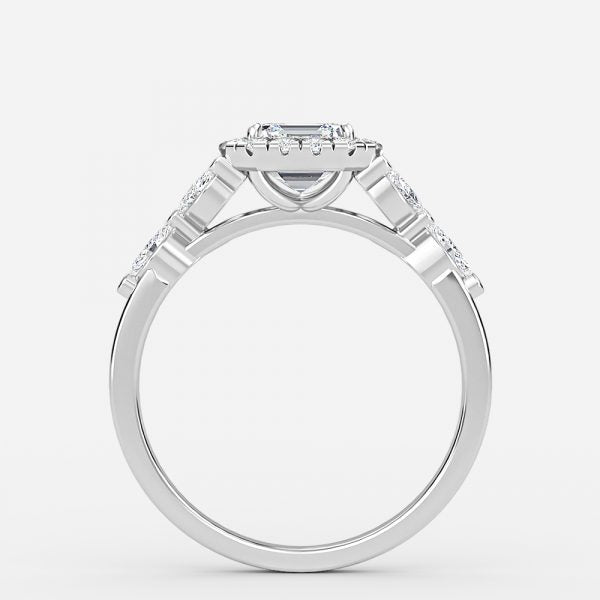 Francis Asscher Halo Lab Grown Diamond Engagement Ring