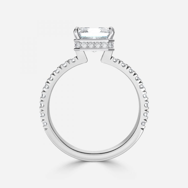 Nhẫn đính hôn kim cương nuôi cấy trong phòng thí nghiệm Kenzo Asscher Hidden Halo