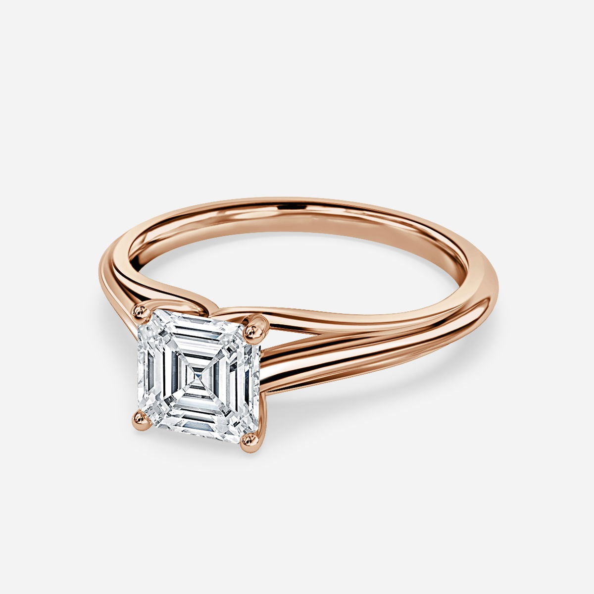 Nhẫn đính hôn kim cương nhân tạo Solitaire của Katelyn Asscher