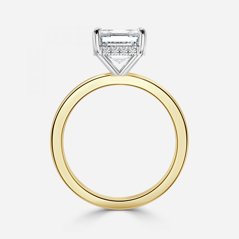 Vina Asscher Hidden Halo Lab Created Diamond Engagement Ring