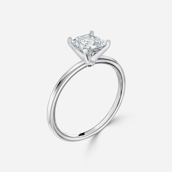 Nhẫn đính hôn kim cương nhân tạo Alika Asscher Solitaire