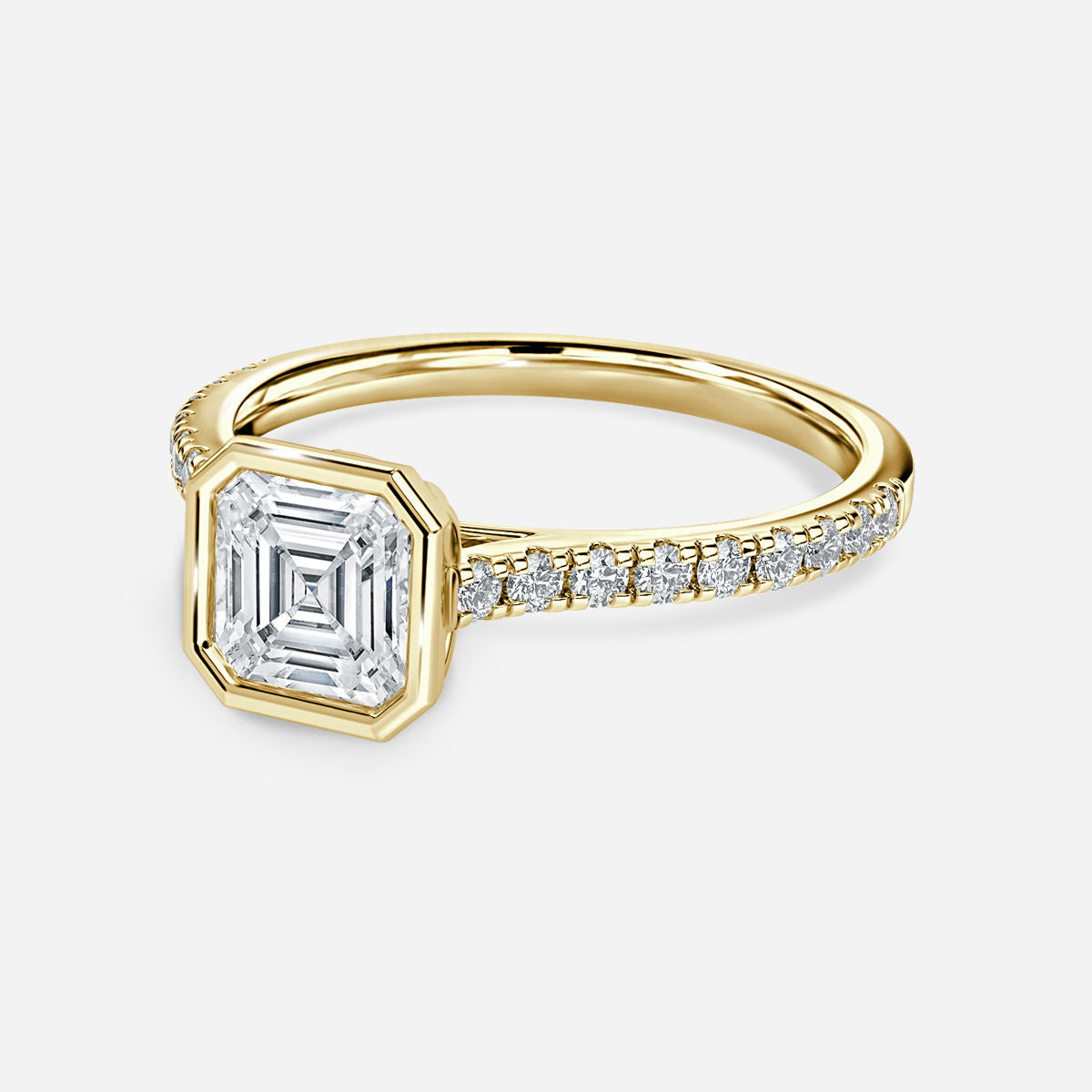 Maje Asscher Bezel Lab Grown Diamond Engagement Ring