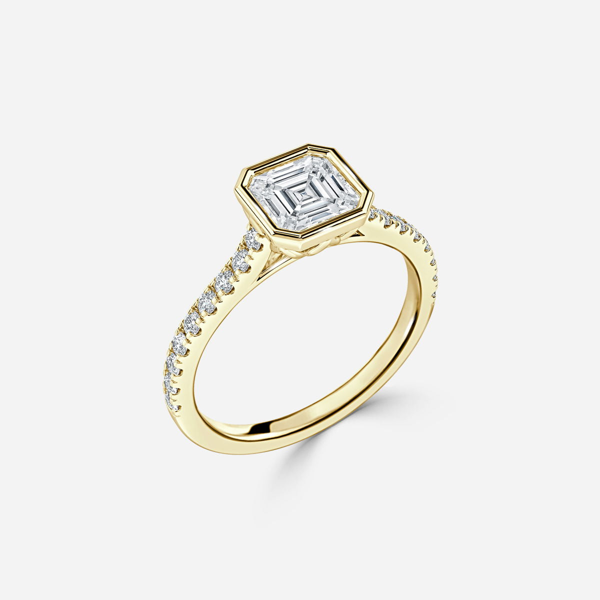 Maje Asscher Bezel Lab Grown Diamond Engagement Ring
