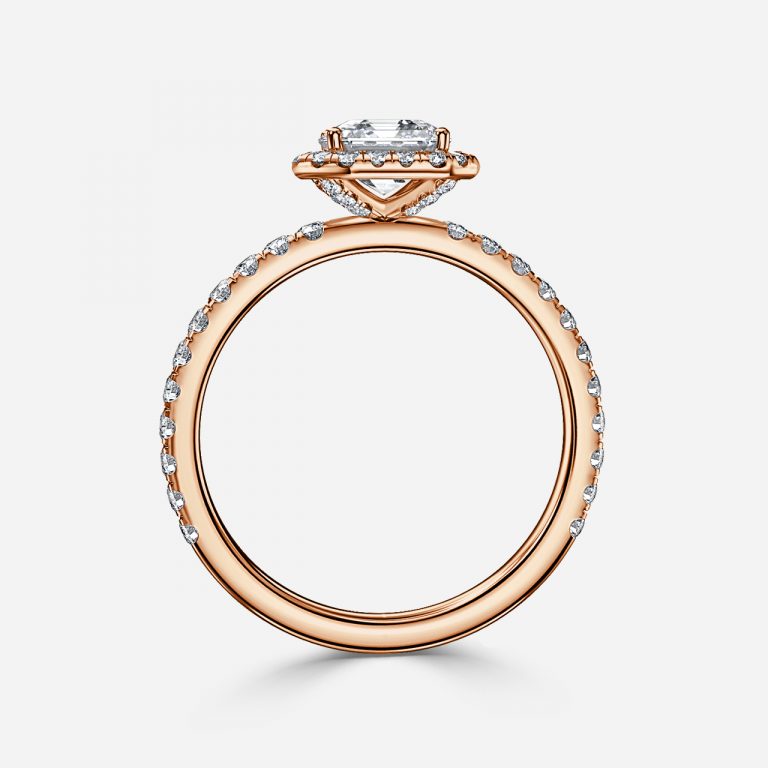 Lillian Asscher Lab Created Diamond Halo Engagement Ring