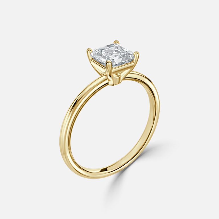 Celtic Asscher Solitaire Lab Created Diamond Engagement Ring