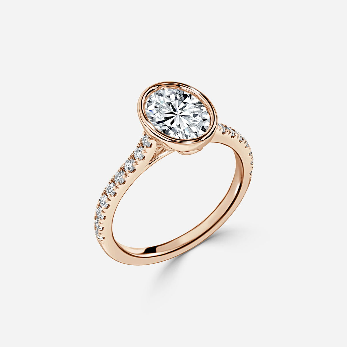 Ali'i Oval Diamond Band Lab Grown Diamond Engagement Ring
