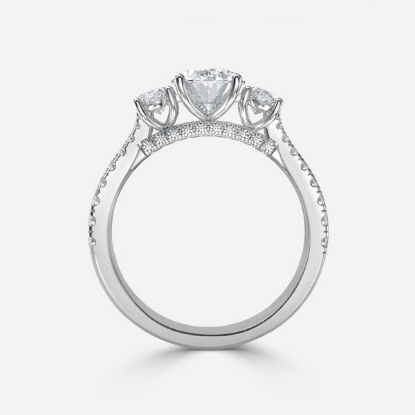 Diana Oval Three Stone Lab Grown Diamond Engagement Ring