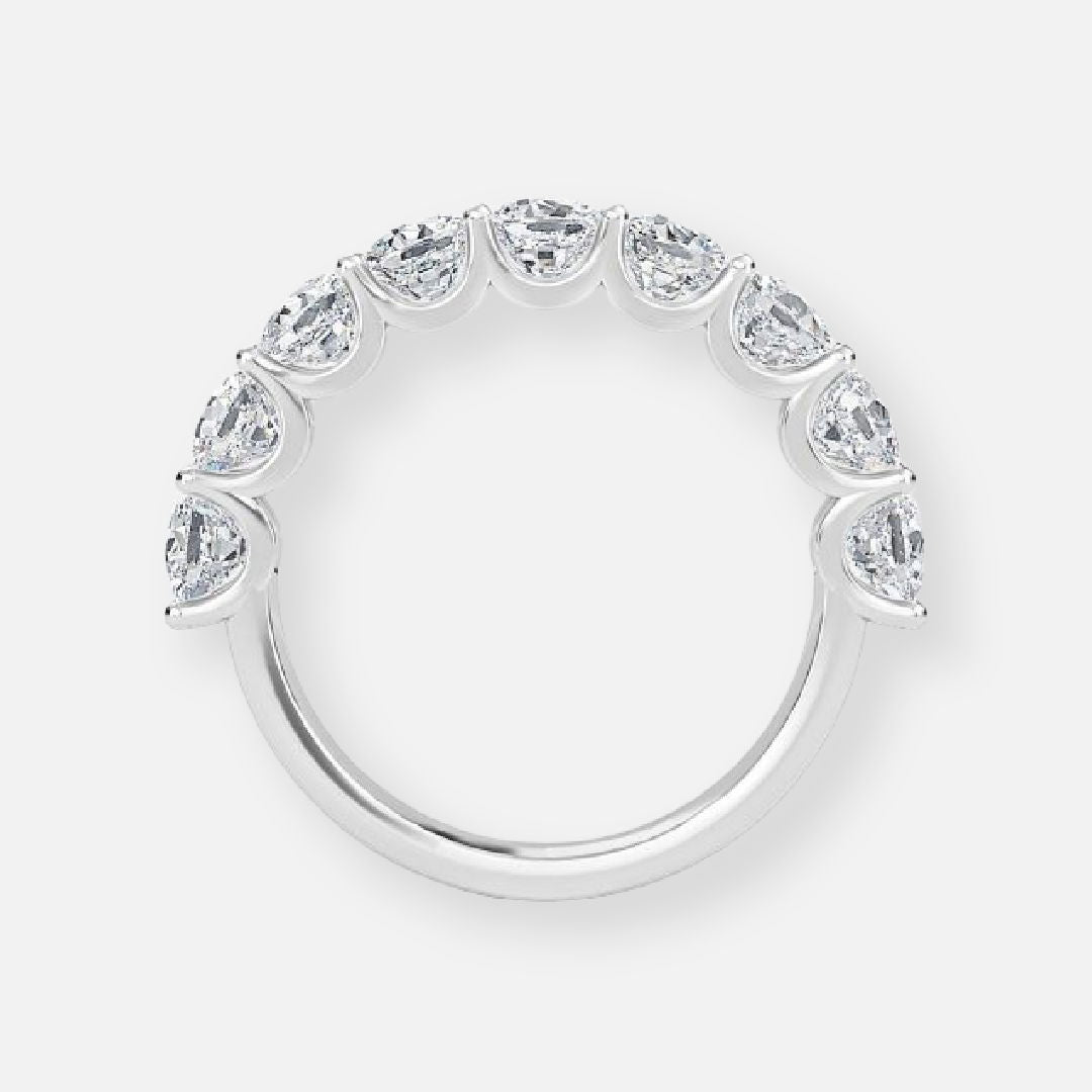 9 Stone Cushion Anniversary Band