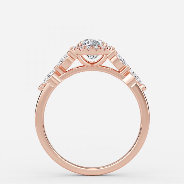Francis Cushion Halo Lab Created Diamond Engagement Ring