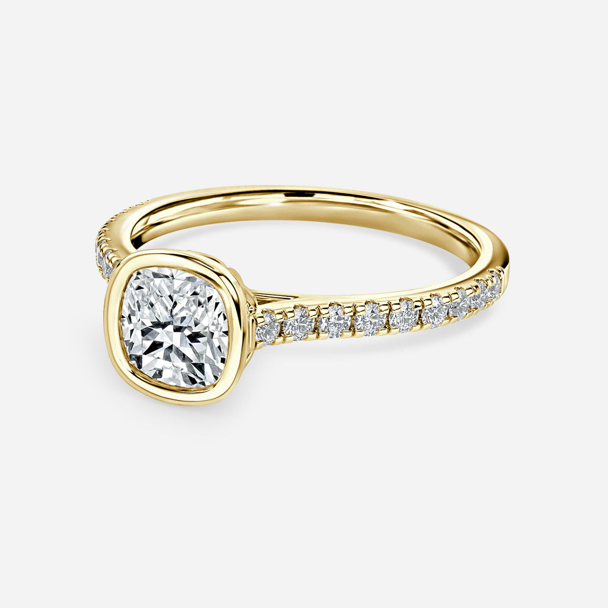Ali'i Cushion Bezel Lab Grown Diamond Engagement Ring