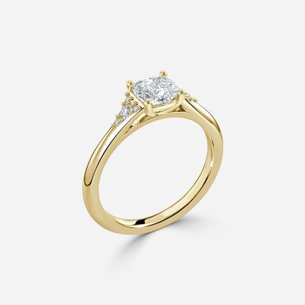 Anastasia Cushion Three Stone Lab Grown Diamond Engagement Ring