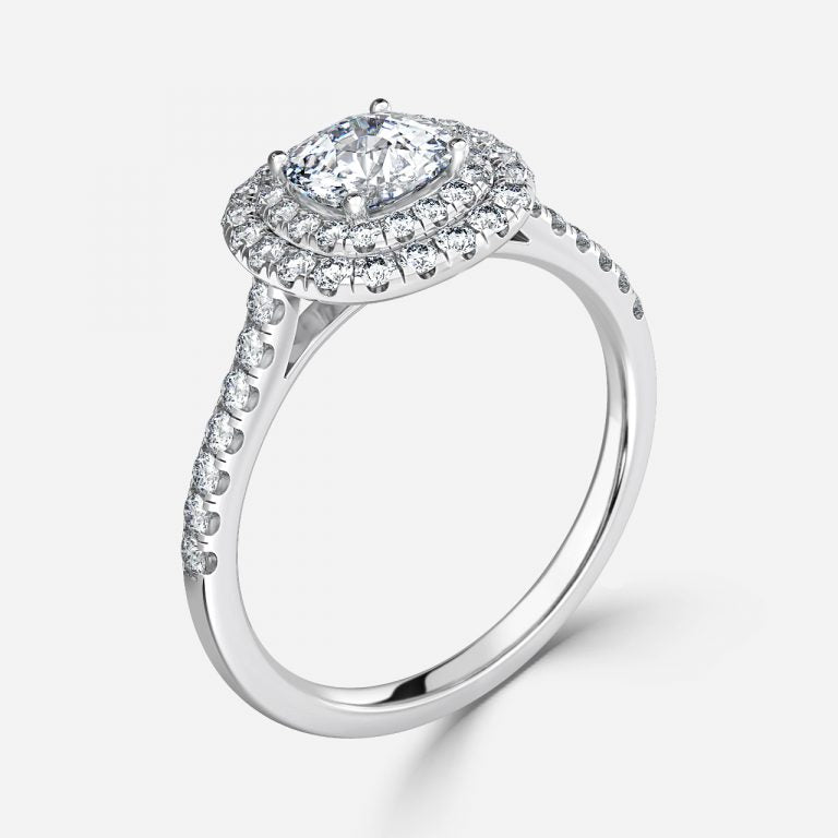Laila Cushion Halo Lab Grown Diamond Engagement Ring