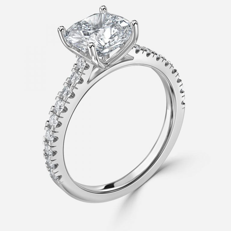 Ella Cushion Diamond Band Engagement Ring