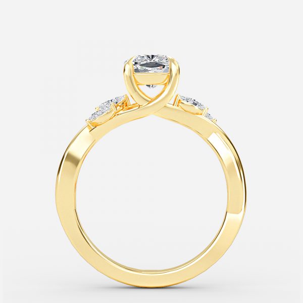 Aurora Cushion Unique Lab Created Diamond Engagement Ring