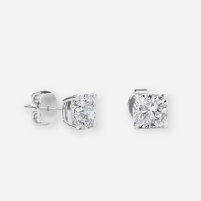 Bông tai kim cương Cushion Lab