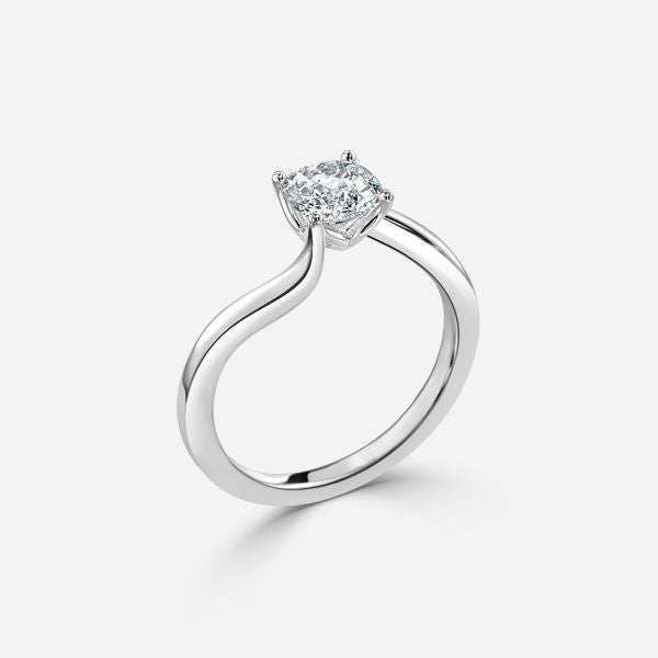Antares Plain Cushion Solitaire Lab Grown Diamond Engagement Ring