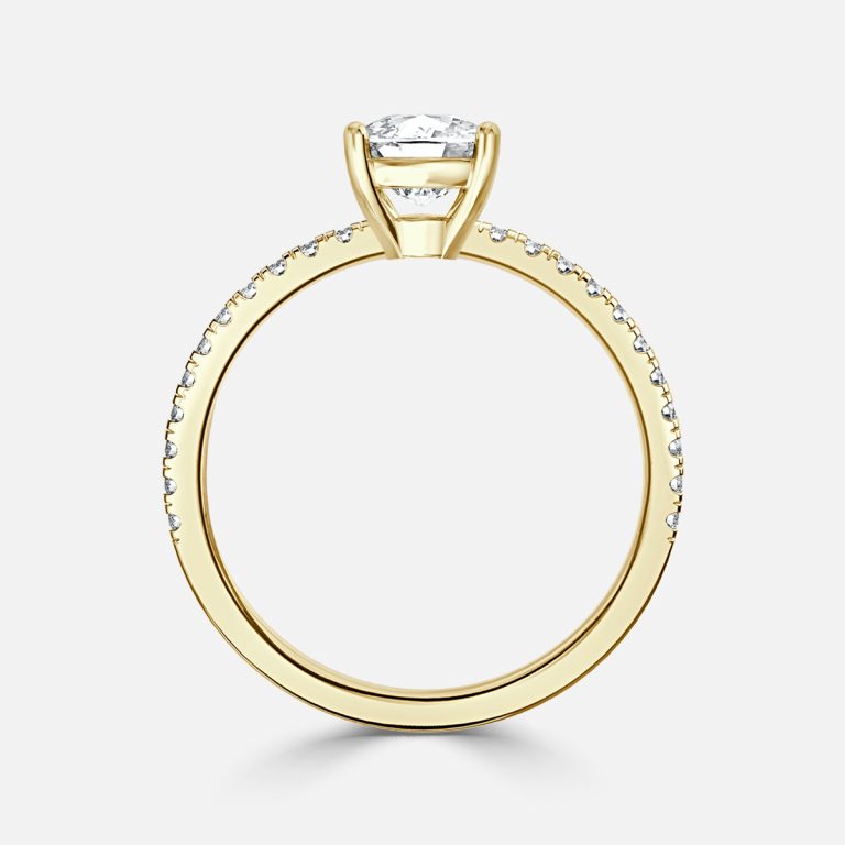 Luz De La Luna Cushion Diamond Band Engagement Ring