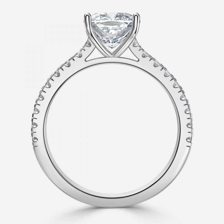 Ella Cushion Diamond Band Engagement Ring