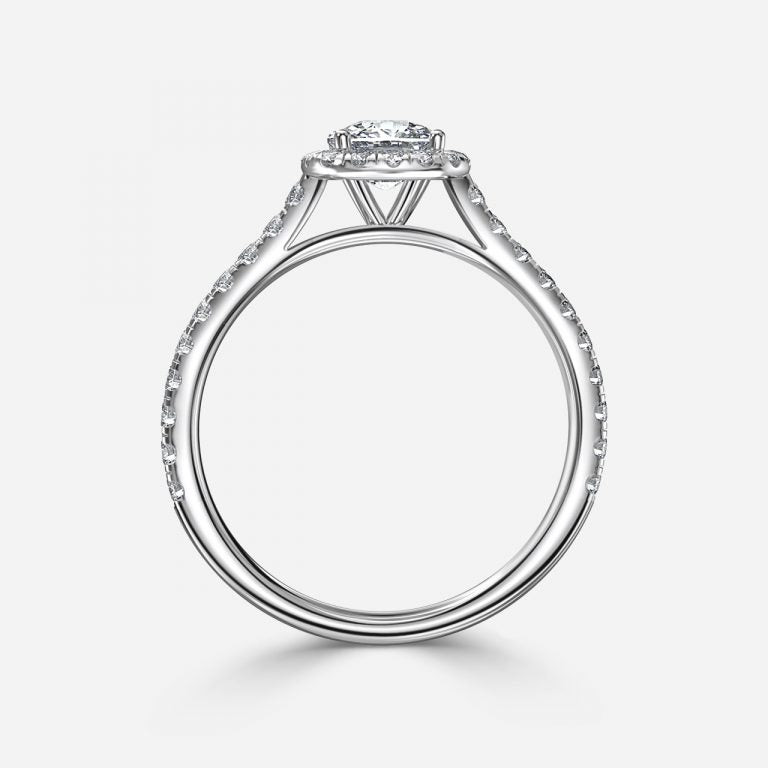 Henssy Cushion Halo Lab Grown Diamond Engagement Ring