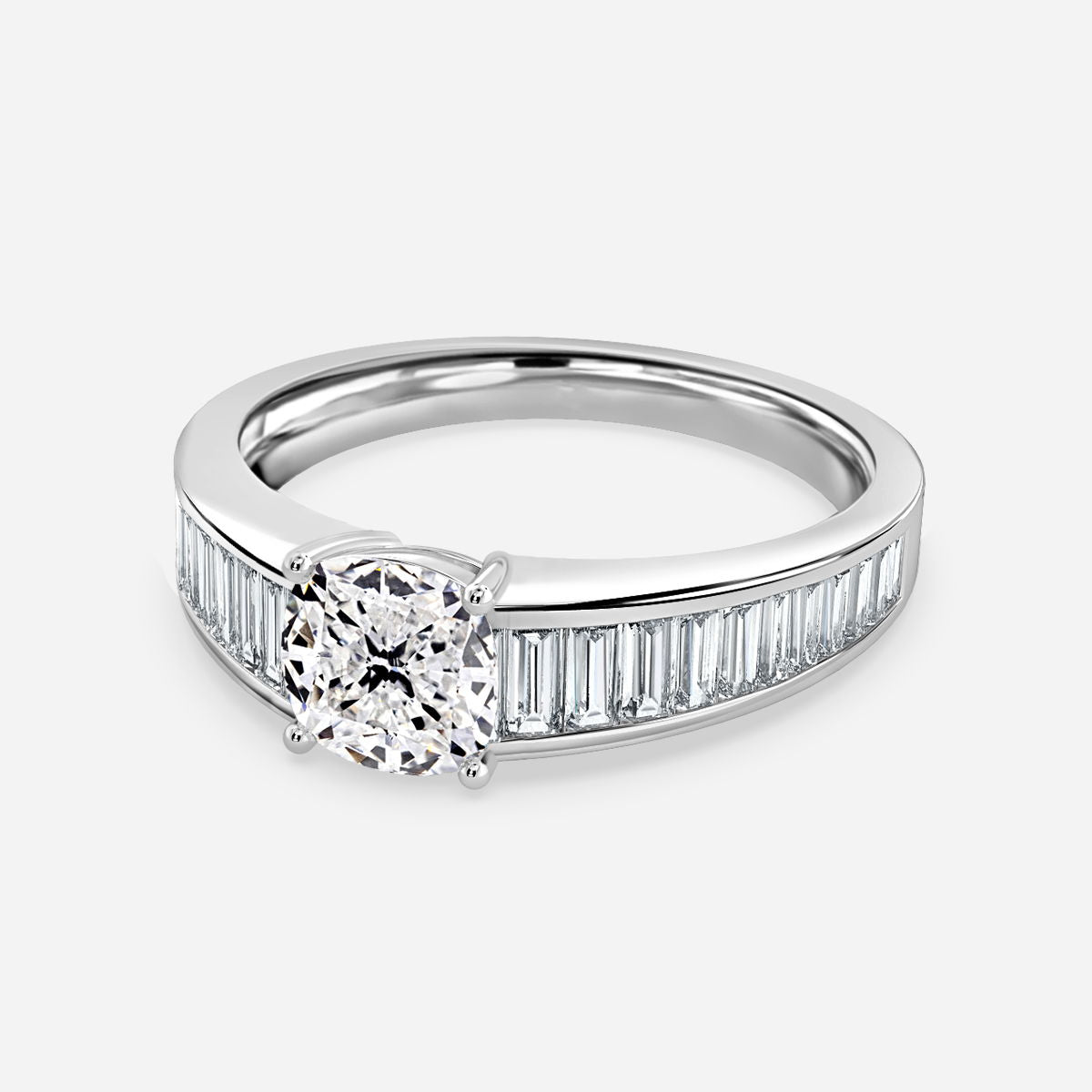 Vri Cushion Unique Lab Grown Diamond Engagement Ring
