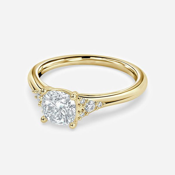 Anastasia Cushion Three Stone Lab Grown Diamond Engagement Ring