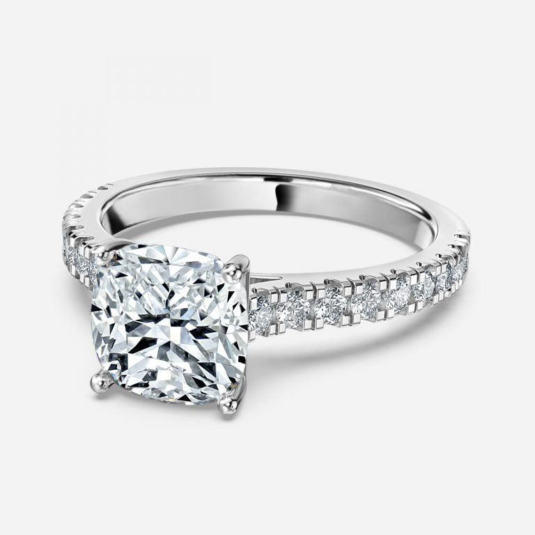 Ella Cushion Diamond Band Engagement Ring
