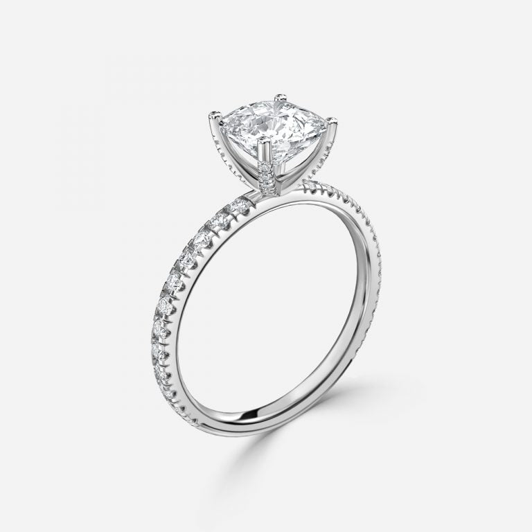 Josephine Cushion Diamond Band Engagement Ring