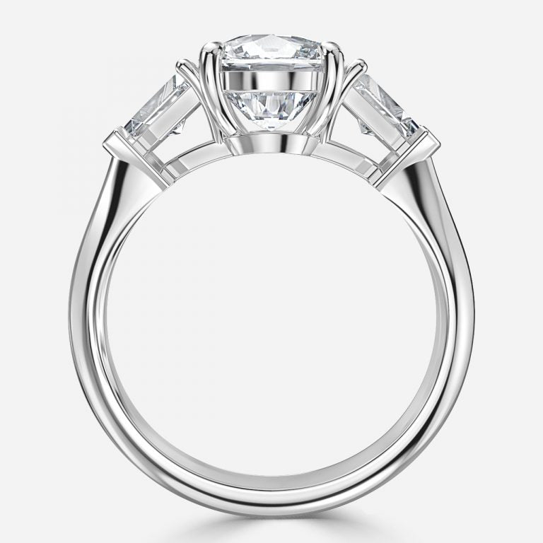 Delaila Cushion Three Stone Engagement Ring