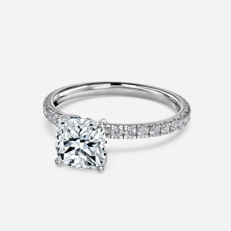 Josephine Cushion Diamond Band Engagement Ring