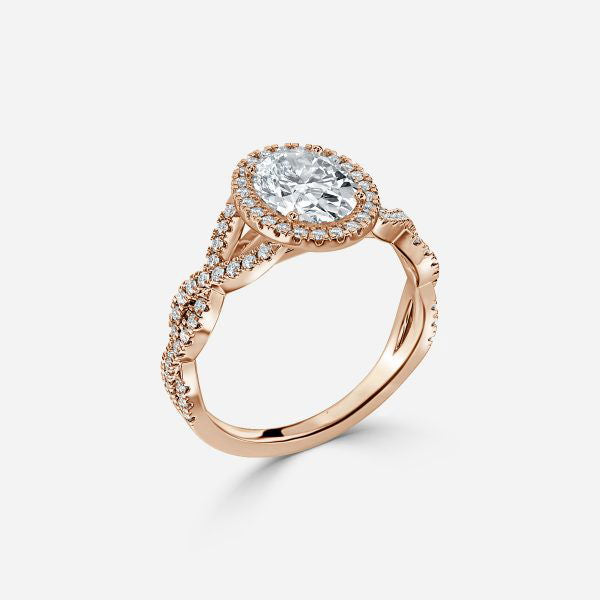 Victoria Oval Diamond Band Engagement Ring