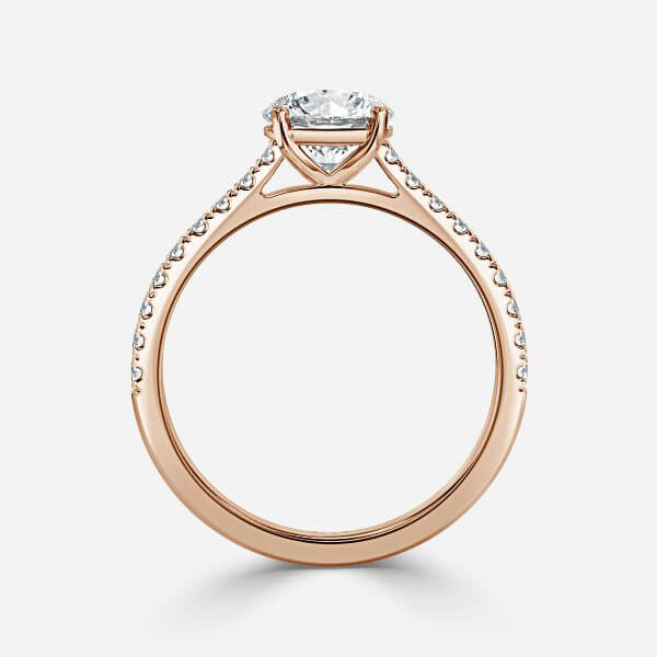 Kuusi Round Lab Grown Diamond Side Stone Engagement Ring