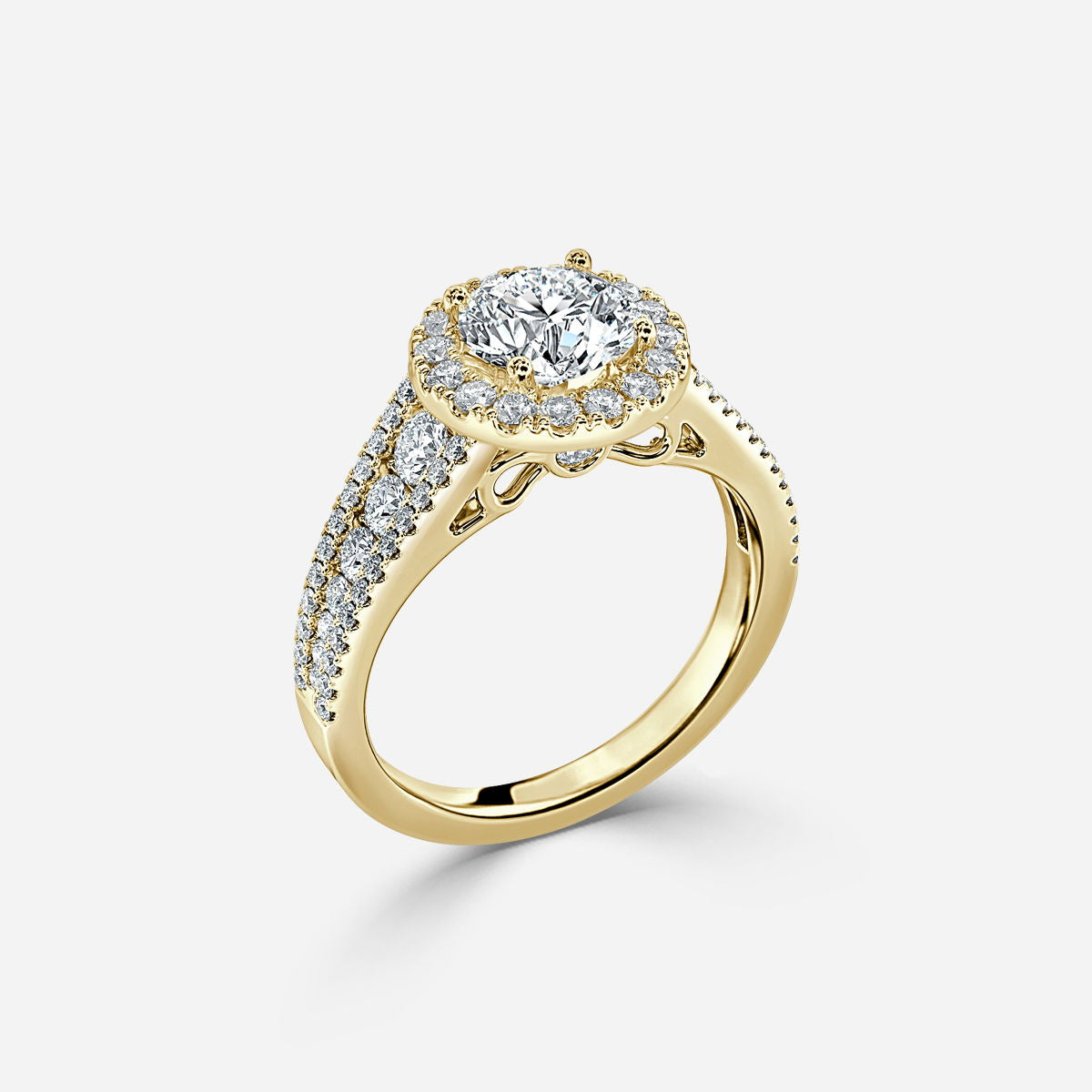 Dalia Round Lab Created Diamond Halo Engagement Ring